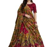 KrishuEthnics Women's Wedding Special Tussar Silk With Kalamkari Print Lehenga Choli