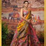 KrishuEthnics Peachish Kalamkari Print Chinon Silk Lehenga Choli