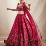 WeaRSquad Women’s Art Silk Lehenga Choli with Sequins Embroidery Work & Unstitched Blouse - Parti Wear Georgette Dupatta for Weddings and Special Occasions