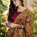 KrishuEthnics Women's Wedding Special Tussar Silk With Kalamkari Print Lehenga Choli