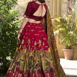 KrishuEthnics Women's Wedding Special Tussar Silk With Kalamkari Print Lehenga Choli