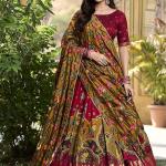 KrishuEthnics Women's Wedding Special Tussar Silk With Kalamkari Print Lehenga Choli
