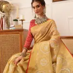Kota Doria Silk Zari Woven Saree