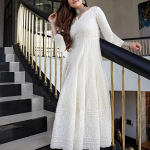 LookMark Women's & Girl's Straight Cotton Chikankari Long Kurti Gown