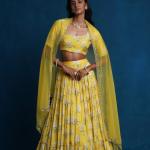 LIME YELLOW LEHENGA BLOUSE DUPATTA