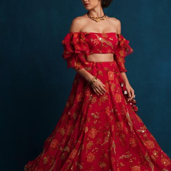 FUCHSIA PINK LEHENGA WITH BLOUSE AND DUPATTA
