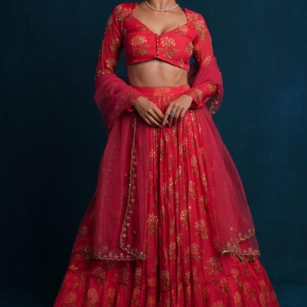 RANI PINK LEHENGA BLOUSE DUPATTA