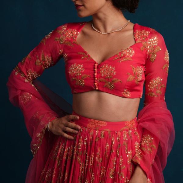 RANI PINK LEHENGA BLOUSE DUPATTA