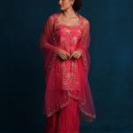 RANI PINK KURTI SHARARA DUPATTA SET