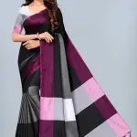 Women's Soft Silk Uppada Woven Black Saree