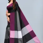 Women's Soft Silk Uppada Woven Black Saree