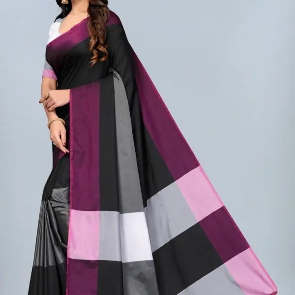 Women's Soft Silk Uppada Woven Black Saree