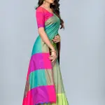 Women's Soft Silk Uppada Woven Multicolor Saree