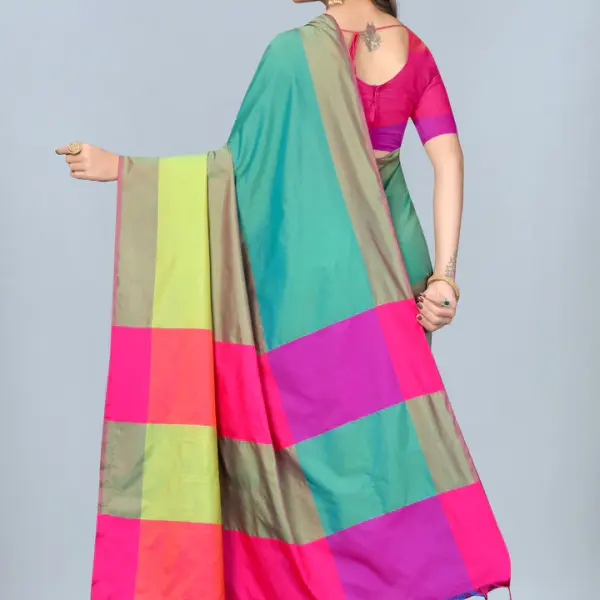 Women's Soft Silk Uppada Woven Multicolor Saree