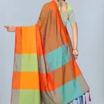 Women's Soft Silk Uppada Woven Orange Saree