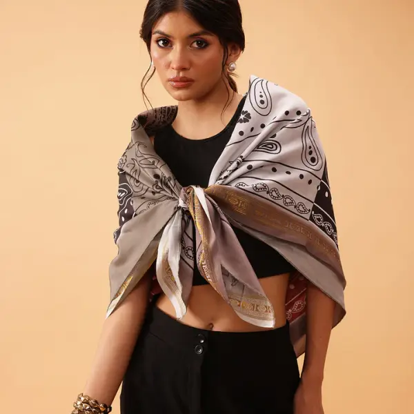 Women's Paisely Printed Silk Scarf