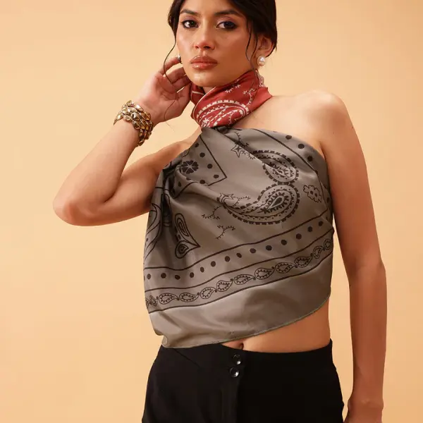 Women's Paisely Printed Silk Scarf