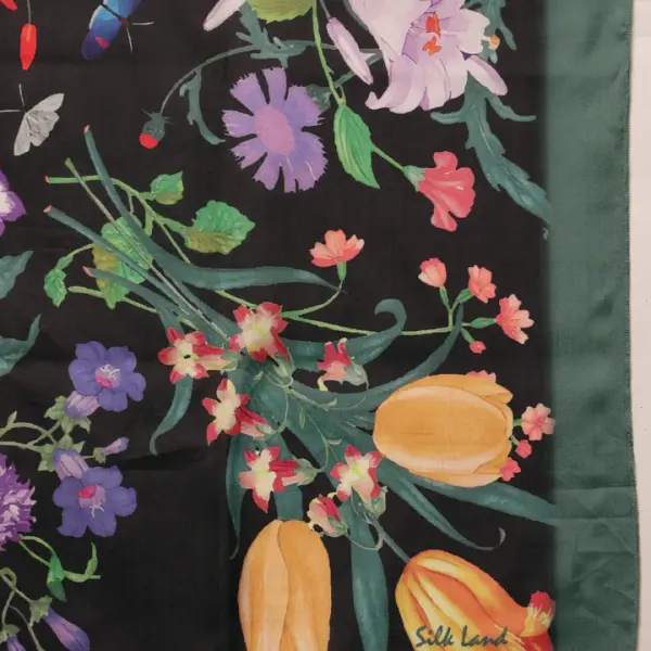 Women's Floral Printed Silk Scarf