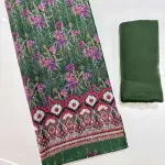 Chanderi Cotton Digital Printed Unstitched Dress Material With Solid Bottom & Printed Dupatta