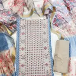 Chanderi Cotton Digital Printed Unstitched Dress Material With Solid Bottom & Printed Dupatta