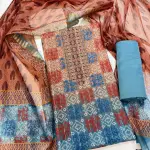 Chanderi Cotton Digital Printed Unstitched Dress Material With Solid Bottom & Printed Dupatta