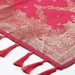 Banarasi Silk Zigzag Design Woven Dupatta With Tassels