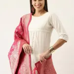 Banarasi Silk Gold Zari Butta With Tassels Dupatta
