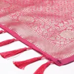 Banarasi Silk Gold Zari Butta With Tassels Dupatta