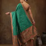 Banarasi Soft Silk Zari Butti Crushed Woven Border Lehenga Choli
