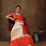 Banarasi Soft Silk Zari Butti Crushed Woven Border Lehenga Choli